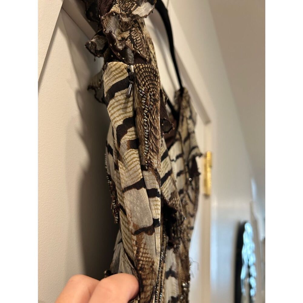 Alberto Makali Animal Print Cocktail Dress w Matching Shawl - Picture 7 of 14